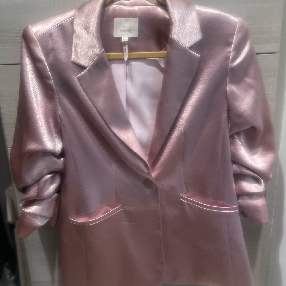 Cinq à Sept Metallic Pink Blazer